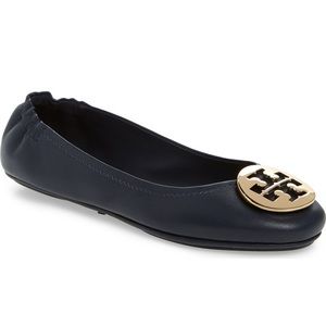 Tory Burch Minnie TravelBlack Leather Ballet Flat
